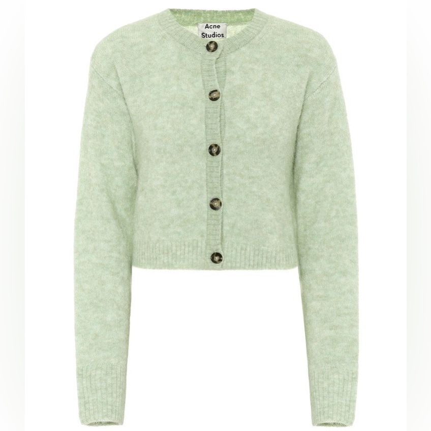 Acne Studios Kari Cropped Stretch-Knit Cardigan Xxs
